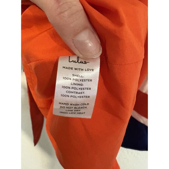 Lulu's Orange Mini Dress with Striped Bow Back - Picture 7 of 8